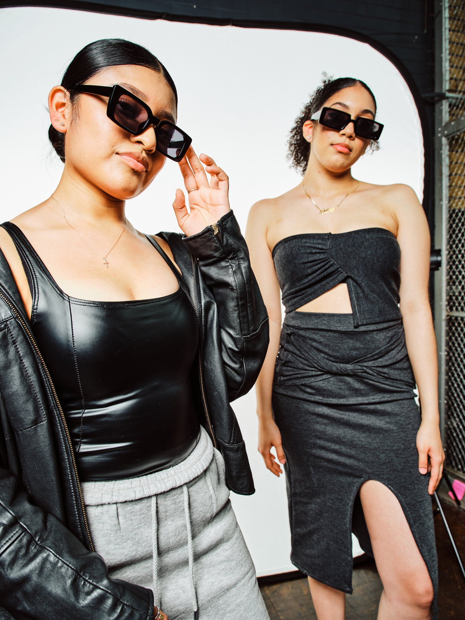 Models in hand-made garment at the 2022 Sustainable Fashion Show at New Design High School. Photo by Christian Rodriguez