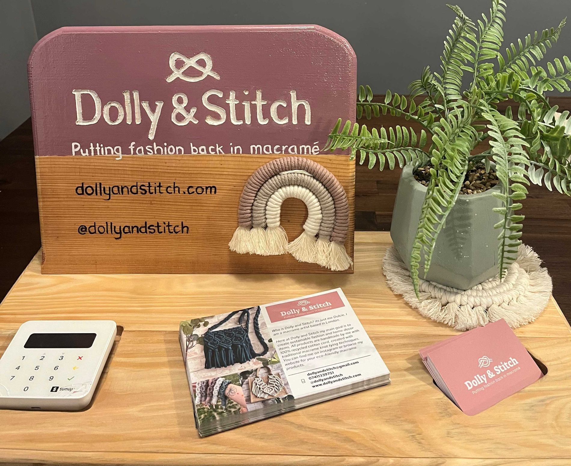 Handmade wooden point of sale shop sign made by Ingrained Culture
