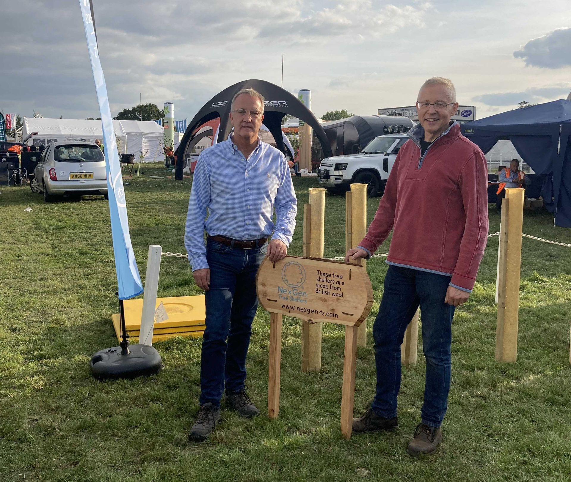 Gary and Tim with one of their bio-degradable signs made by Ingrained Culture