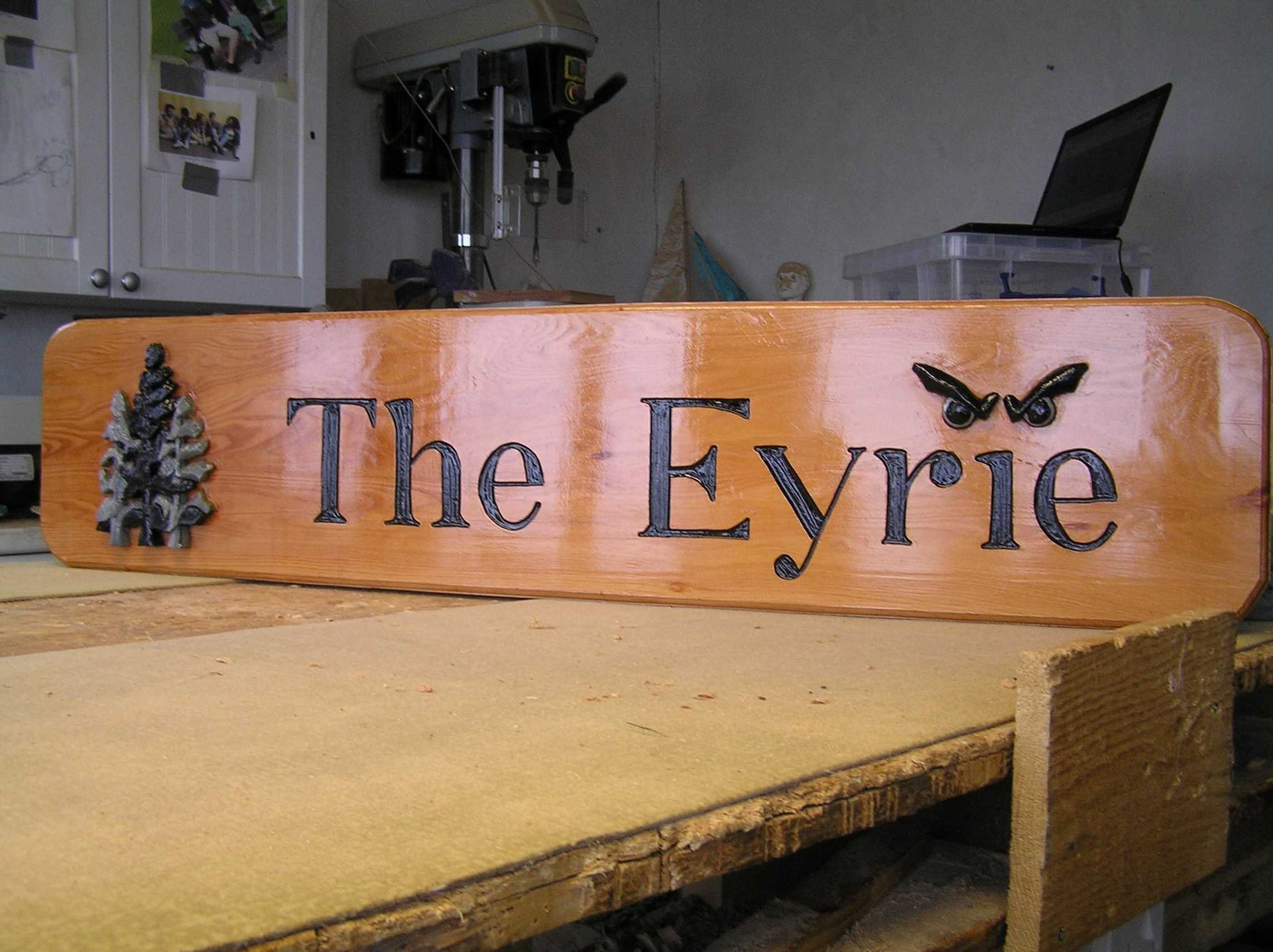 An individual personalised wooden house name sign by Ingrained Culture