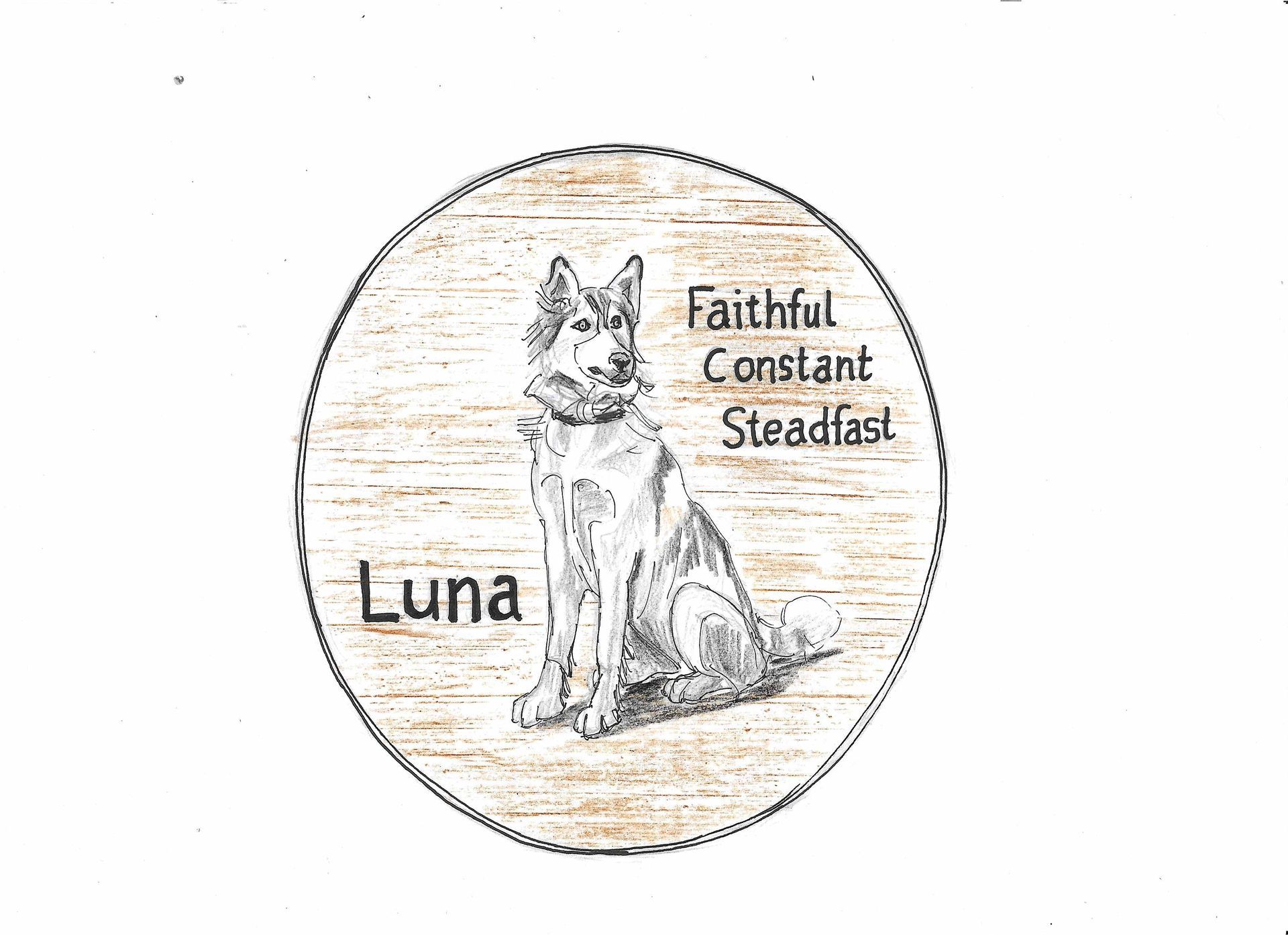 A wooden pet memorial plaque made by Ingrained Culture.