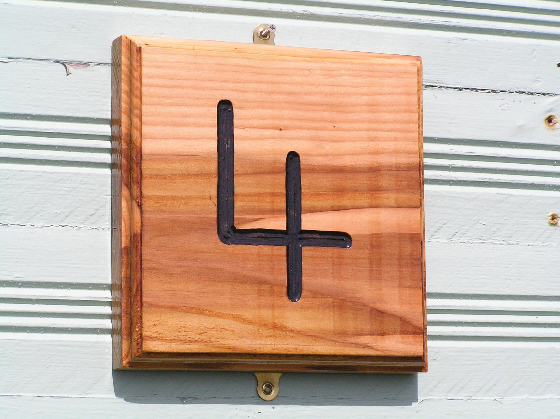 Wooden house number sign by Ingrained Culture
