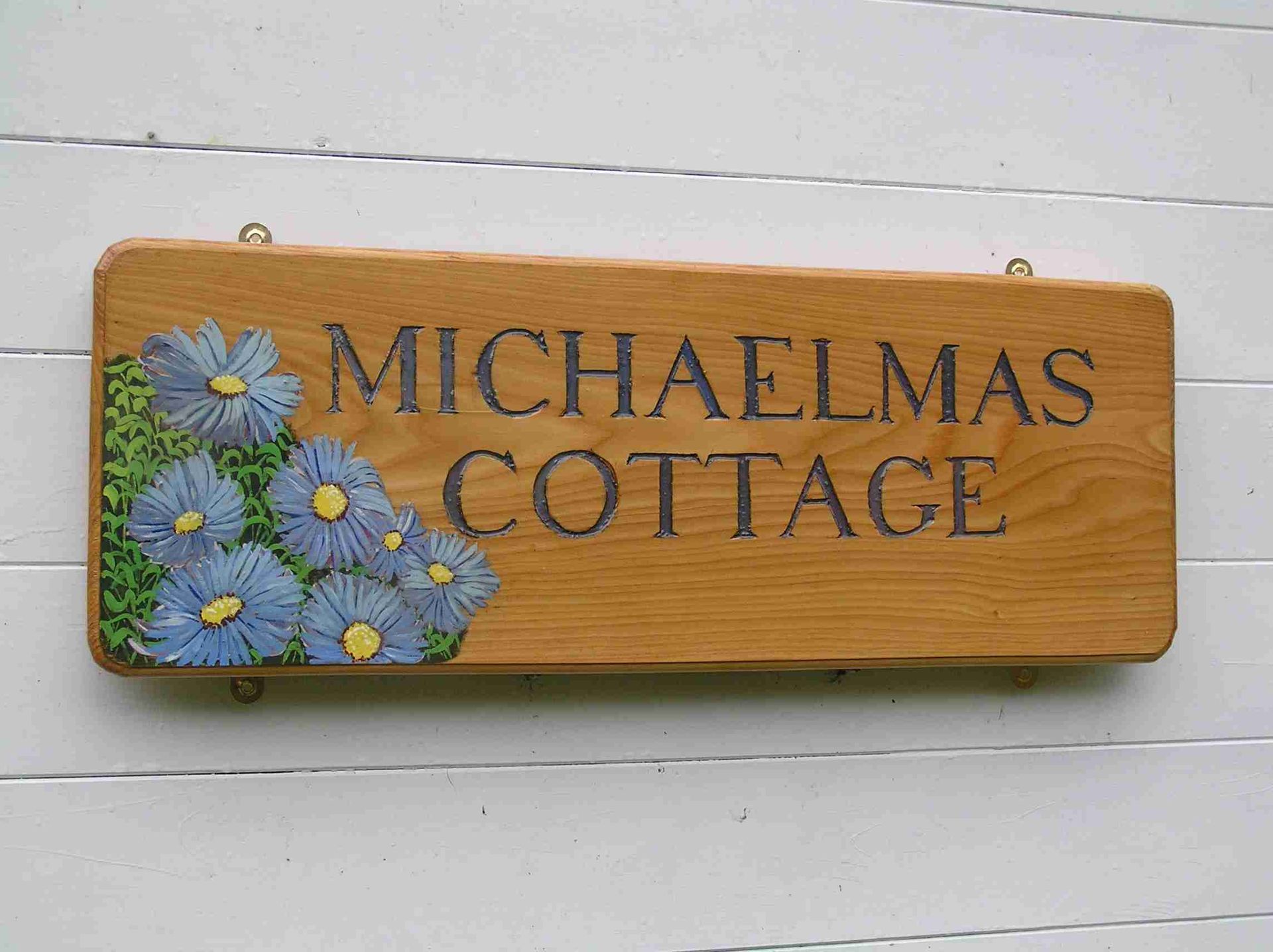 High quality house name plaque / plate made from wood and hand illustrated in full colour made by Robert Ingrained Culture