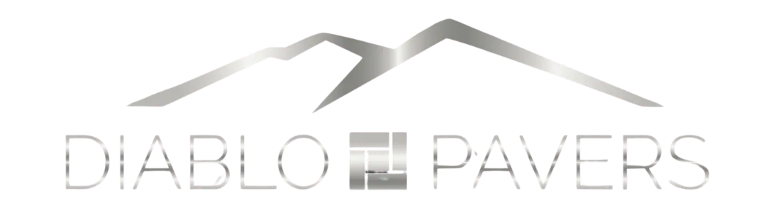 Diablo Pavers logo with mountain silhouette above the company name in a silver gradient.
