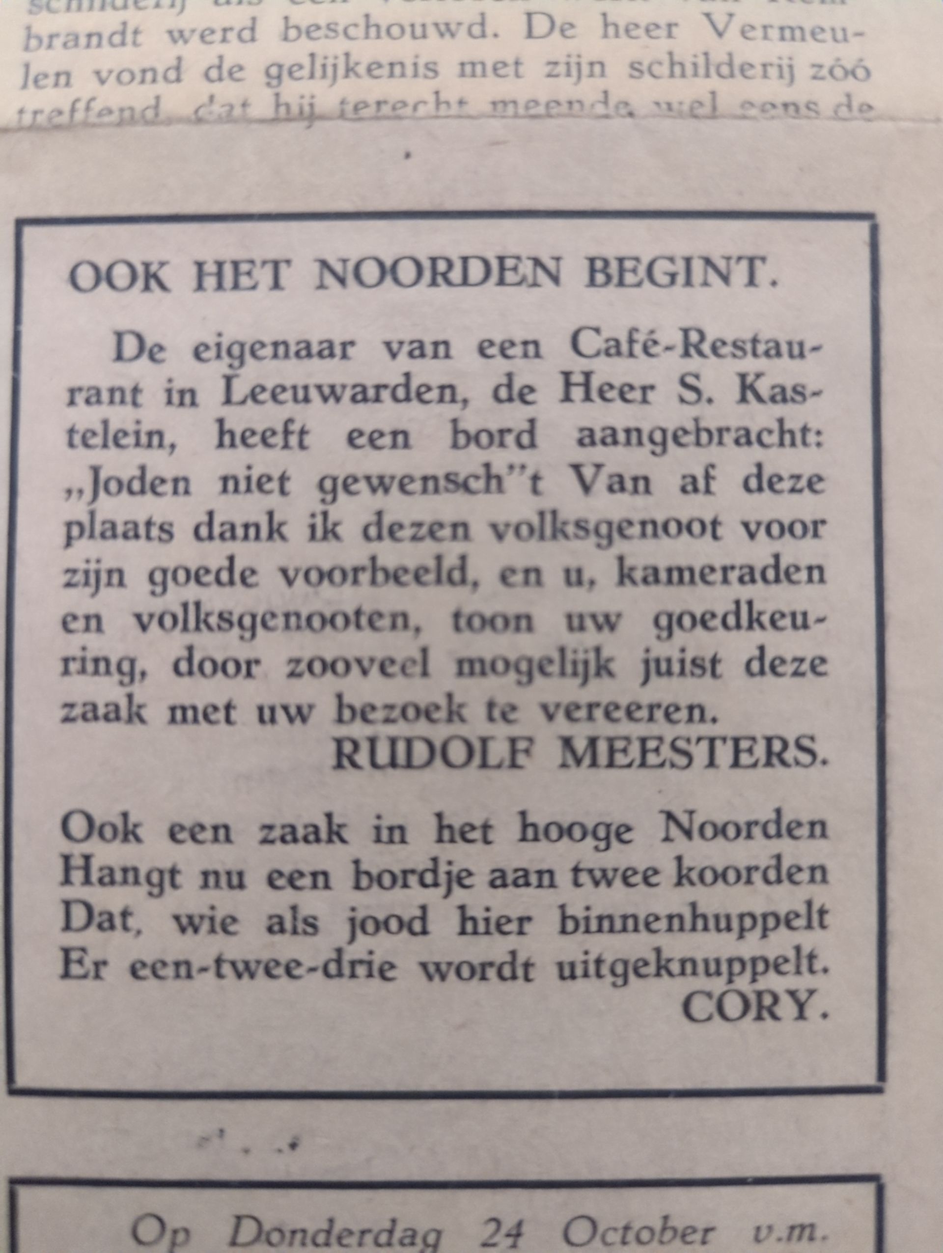 verboden propagandakrant De Doodsklok – 1e Luidjaar Nr. 9 (1940) –