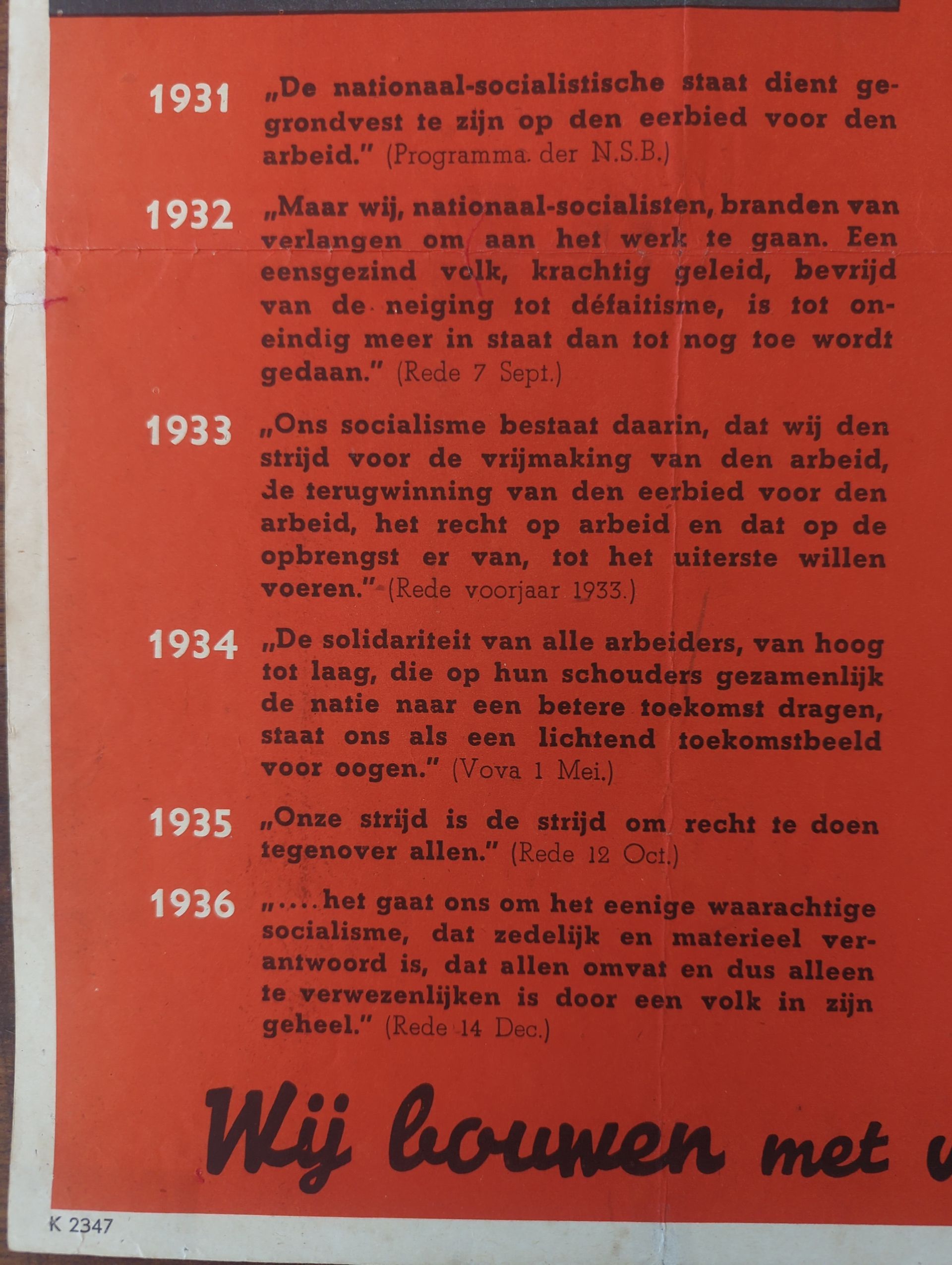 NSB poster Mussert en het socialisme