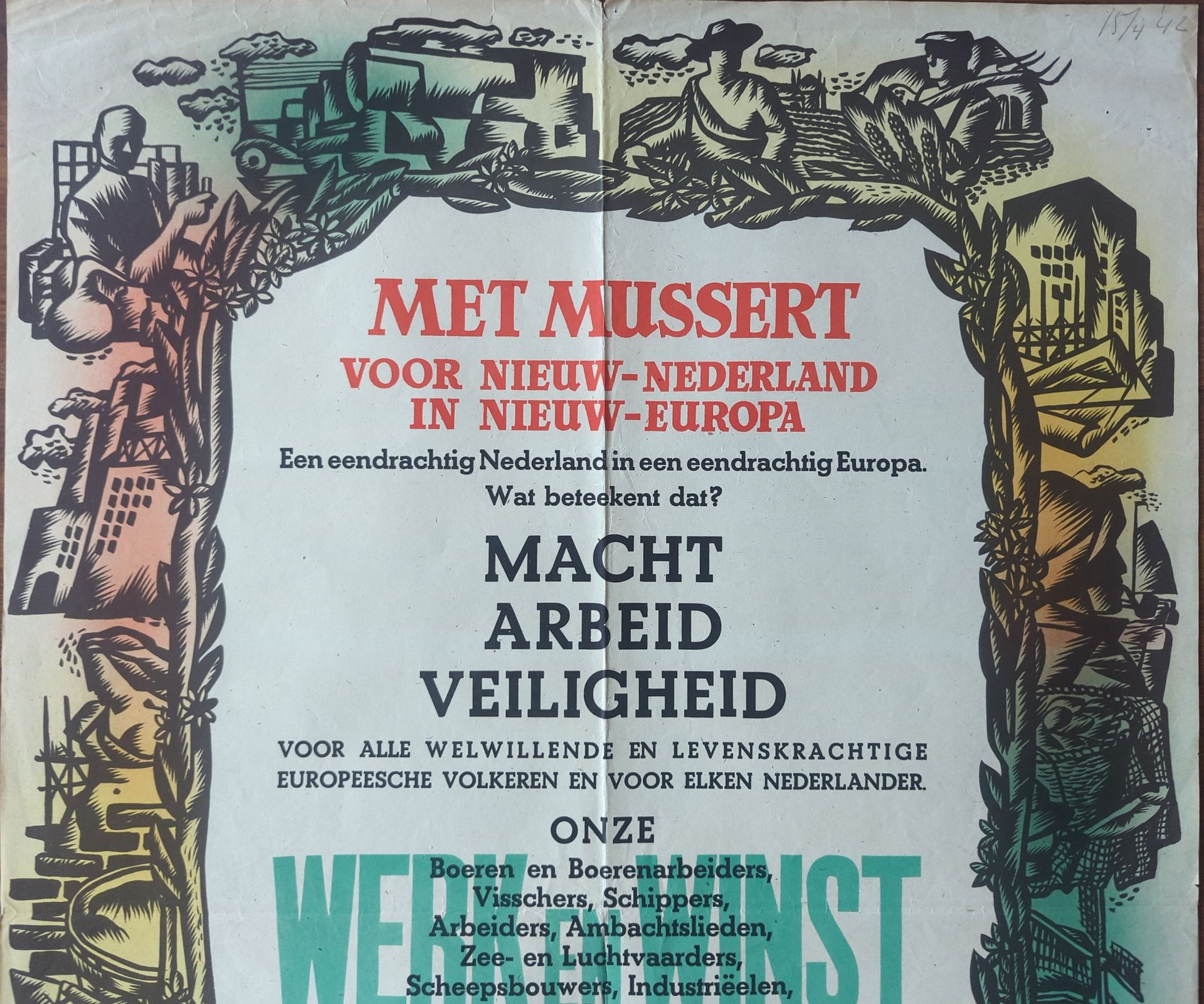 NSB poster Politieke propaganda plaat der NSB no 58