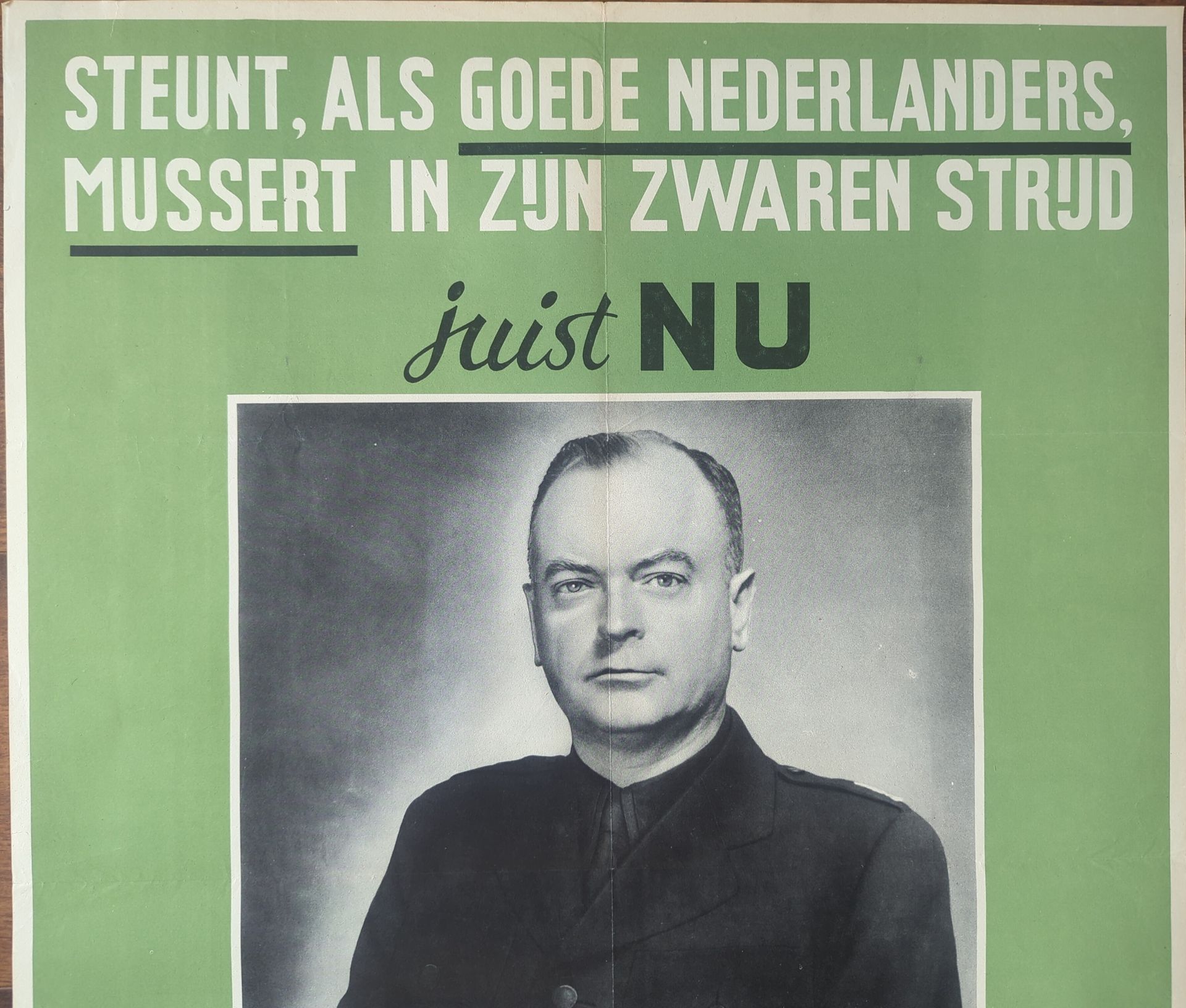 NSB poster Steunt Mussert, als goede Nederlanders