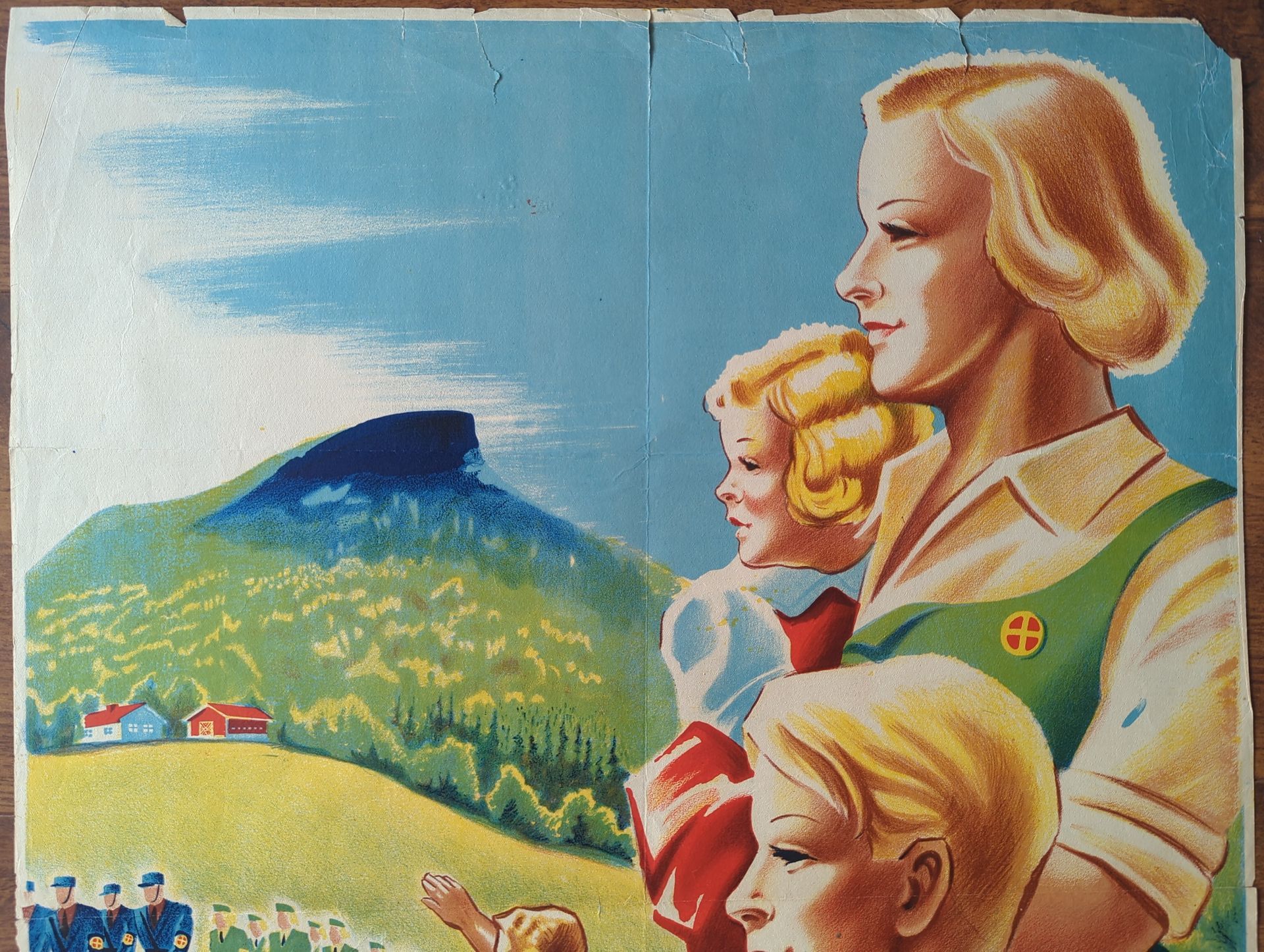 WW2 propagandaposter Heim · Ætt · Fedreland, Noorwegen 1941–44, origineel exemplaar