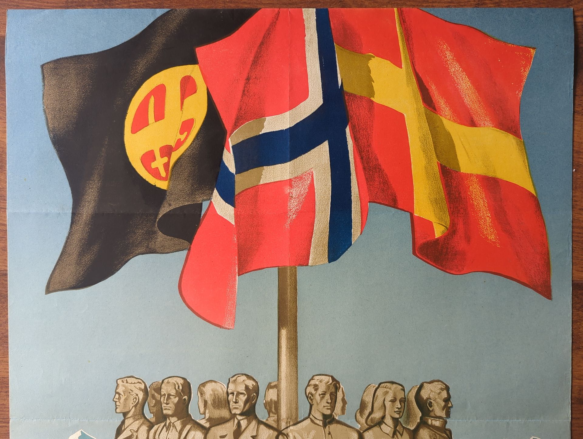 WW2 propagandaposter Vi vil oss et land, Noorwegen 1941–43, origineel exemplaar