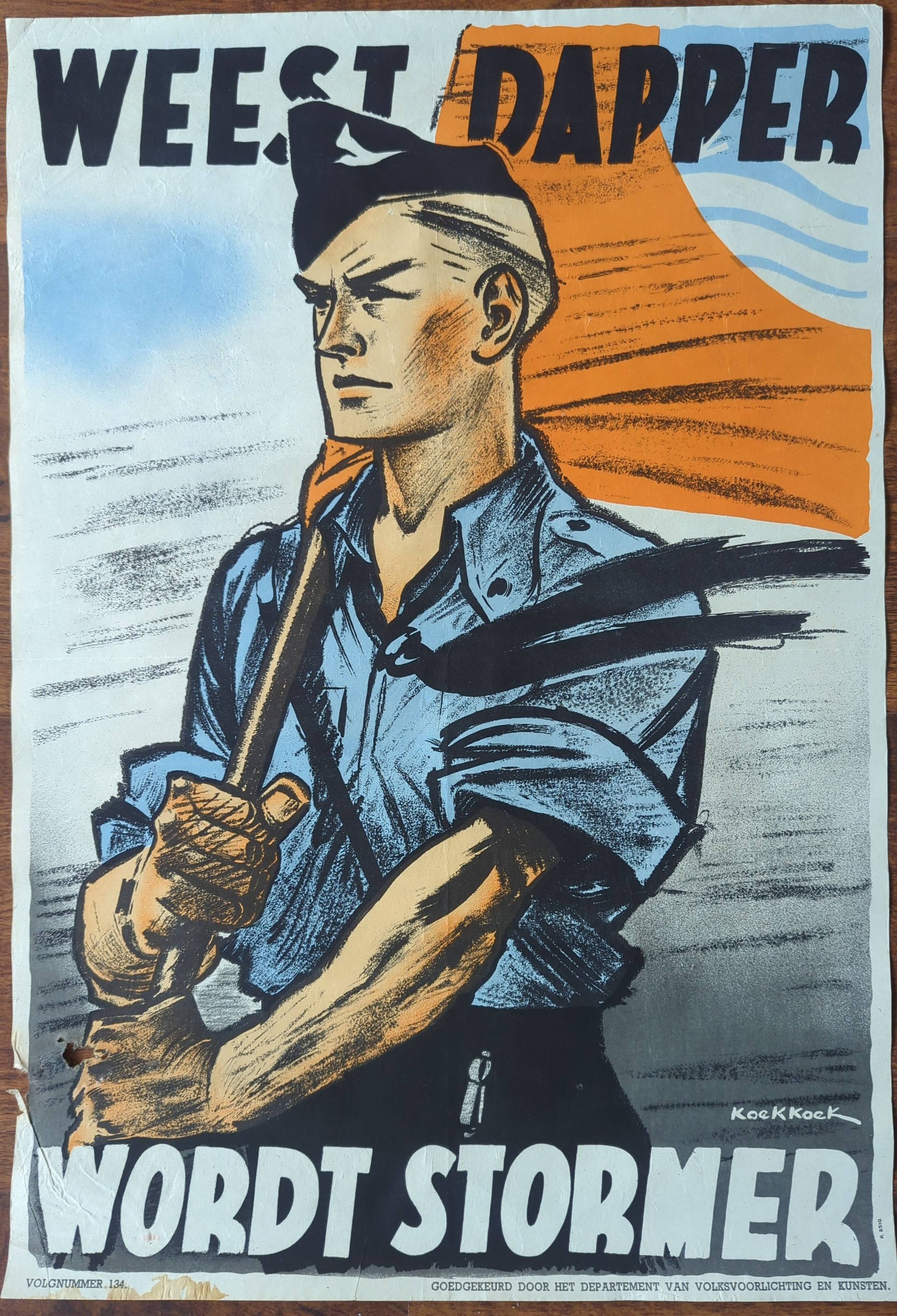 Jeugdstorm‑poster “Weest dapper, wordt stormer”