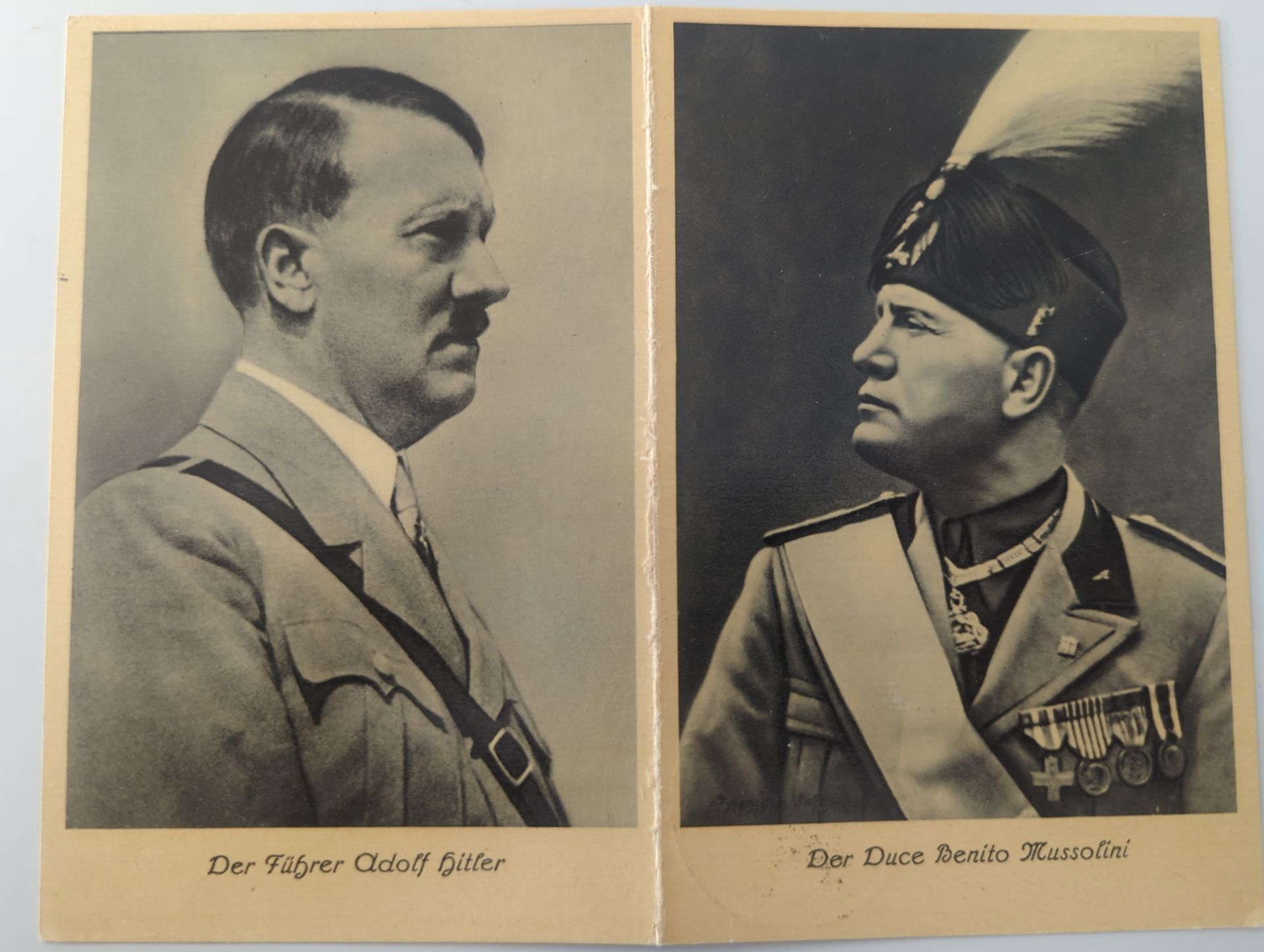 Hitler & Mussilion WW2 militaria origineel