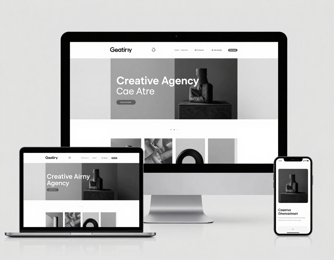 Responsive website design displayed across devices