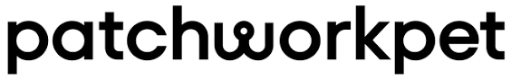 the word patchworkpet is written in black on a white background