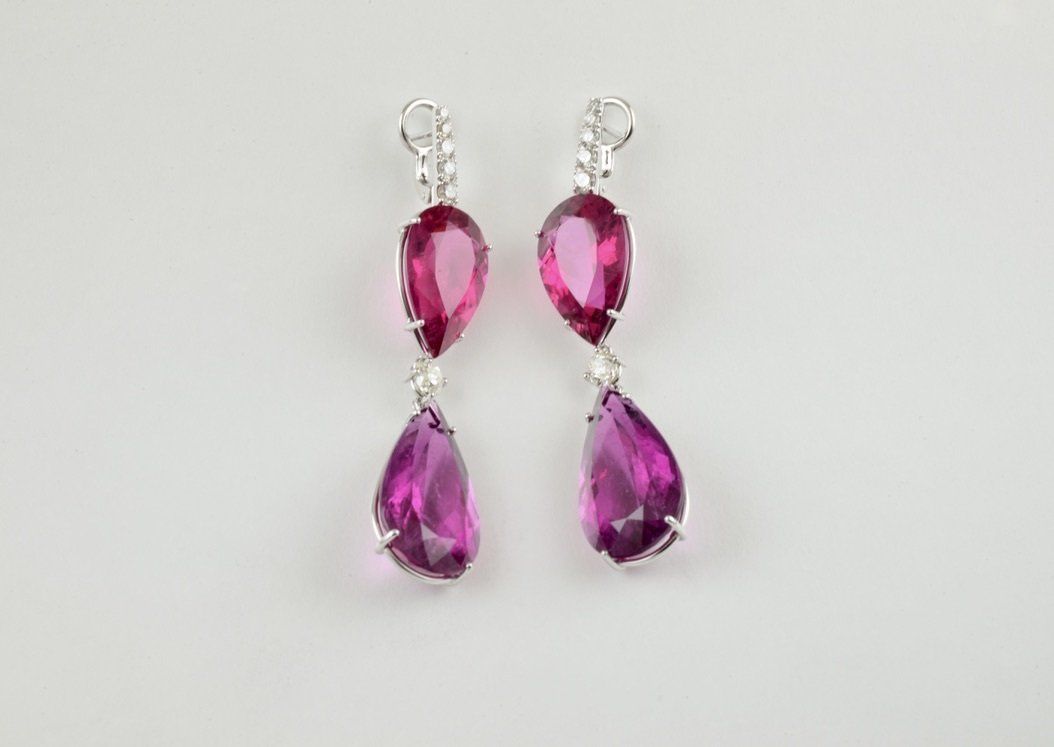 Turmalin-Brillanten Ohrringe