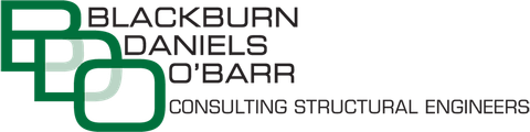 a logo for blackburn daniels o ' barr consulting structural engineers