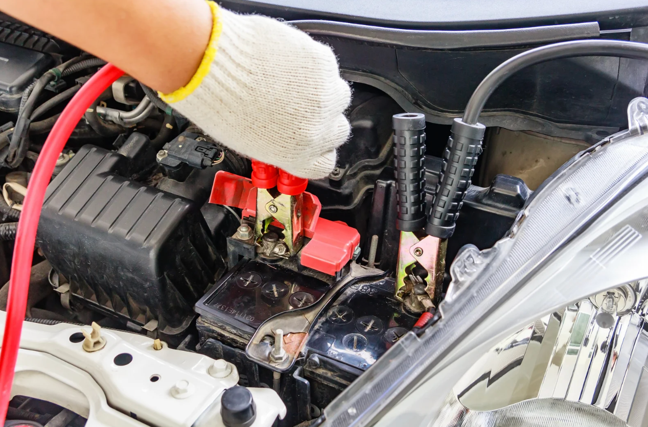 jump starting a car battery