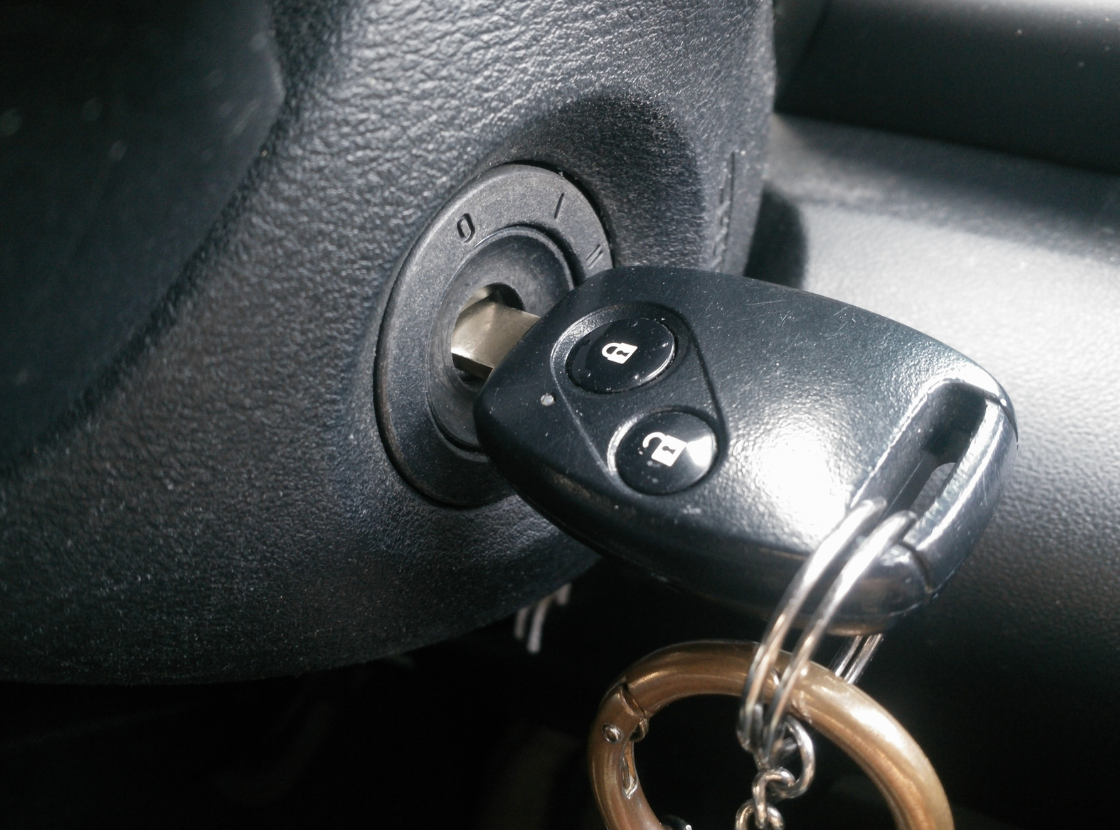car key in ignition