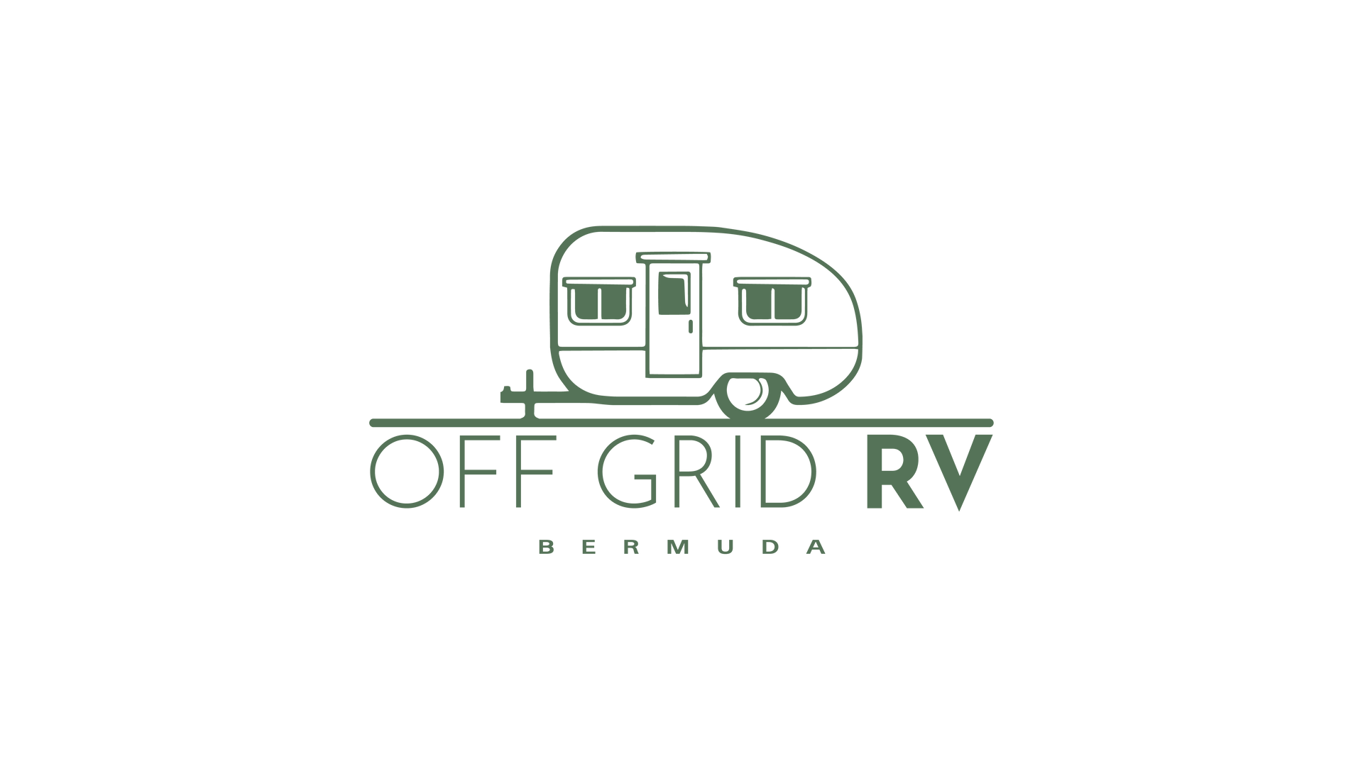 A black and white logo for off grid rv company.