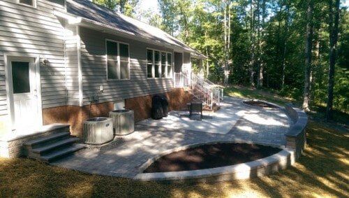 Patio with raised planting beds — Richmond, VA — Land Designs LLC