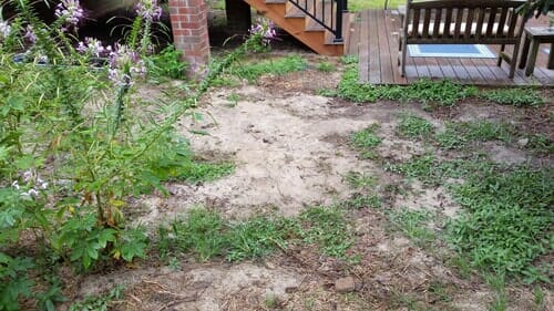 Yard before landscape installation — Richmond, VA — Land Designs LLC