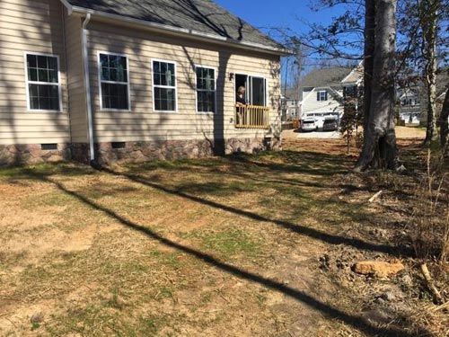 Backyard before patio installation — Richmond, VA — Land Designs LLC
