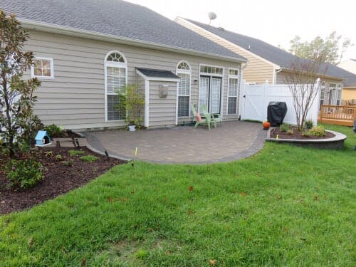 Paver patio with retaining wall and planters — Richmond, VA — Land Designs LLC