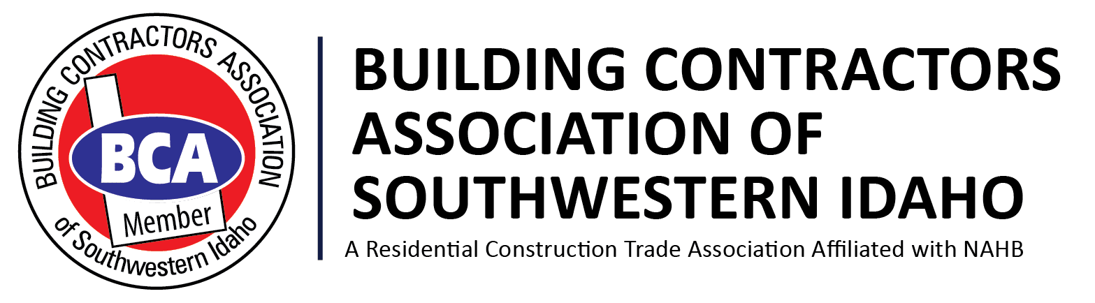 Logo for the Building Contractors Association of Southwestern Idaho, featuring the circular BCA member emblem.