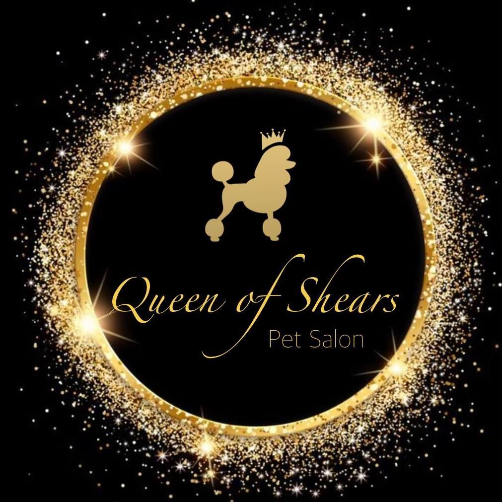 A black and white logo for a dog grooming company.