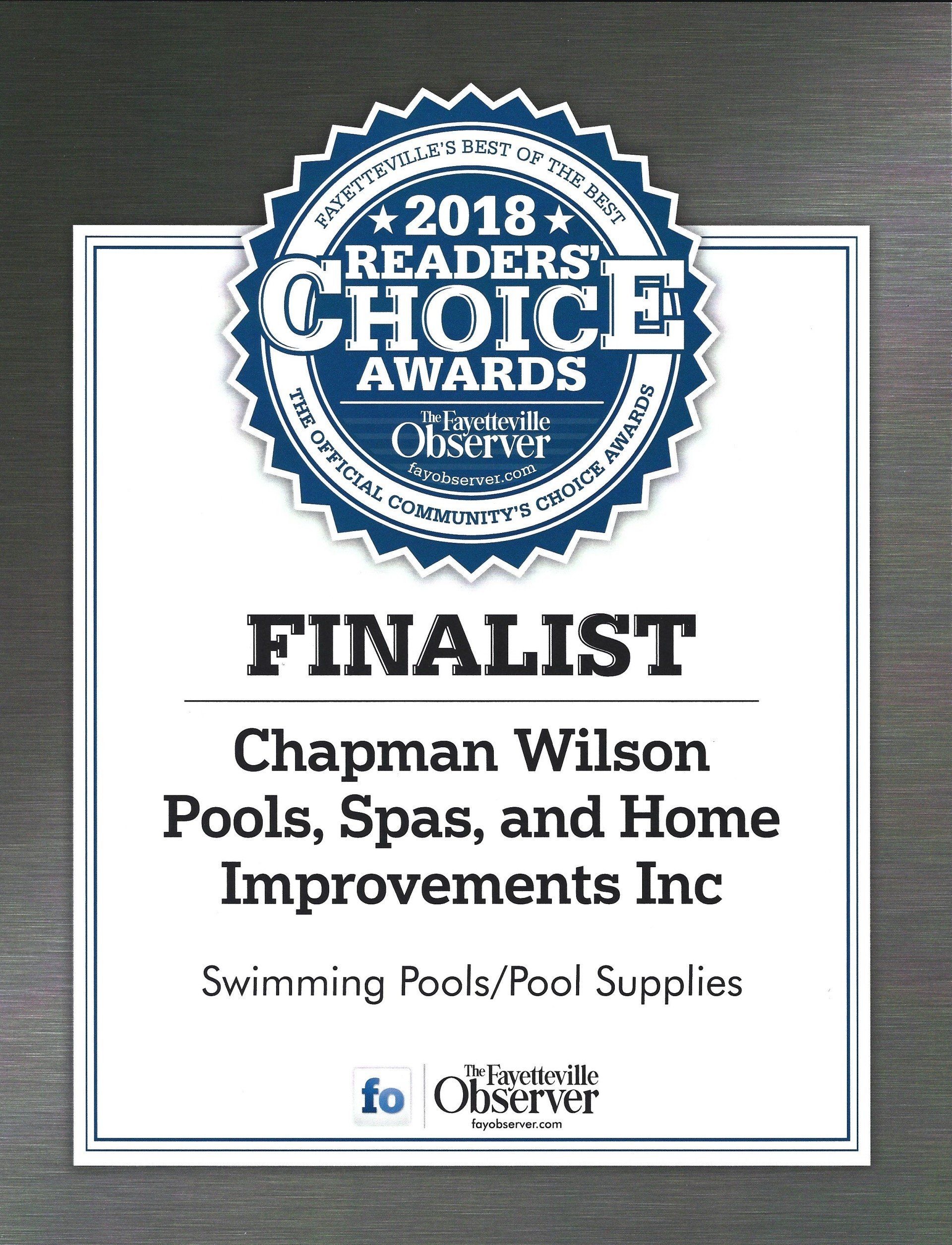 2018 readers choice awards finalist swimming pools and pool supplies