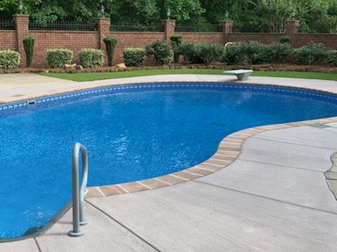 kidney shaped pool with diving board