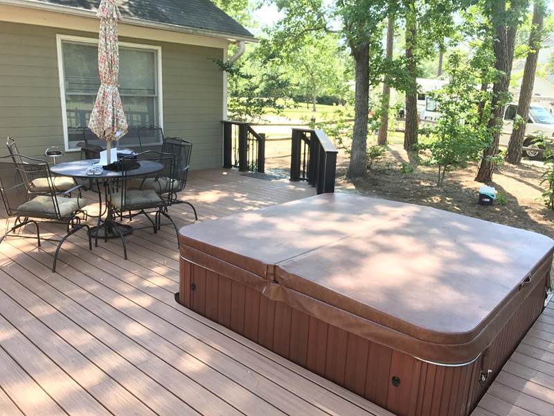 jacuzzi with deck built around