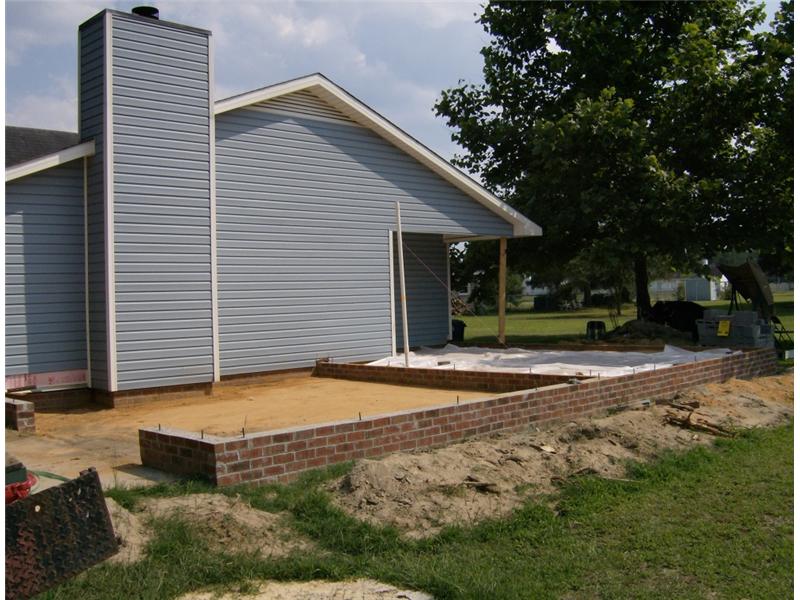 single car garage under construction