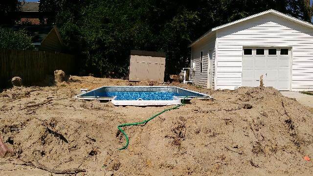 inground pool under construction