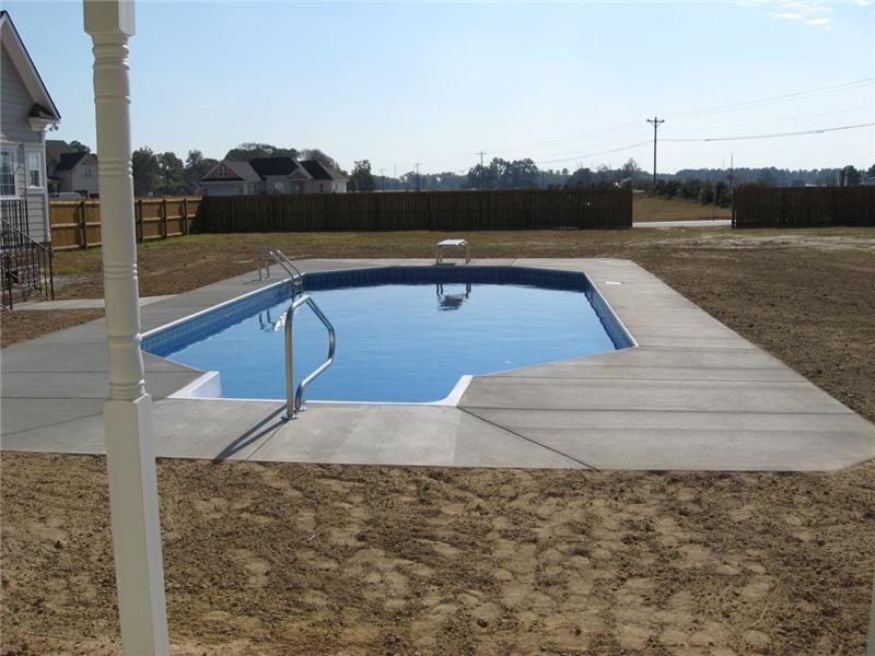newly constructed inground pool