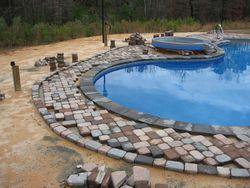 Bricks Layed around Perimeter of Swimming Pool  | Swimming Pool Contractor | Fayetteville, NC