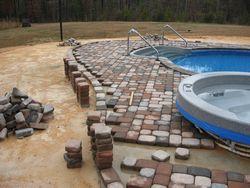 Bricks Layed around Perimeter of Swimming Pool  | Swimming Pool Contractor | Fayetteville, NC