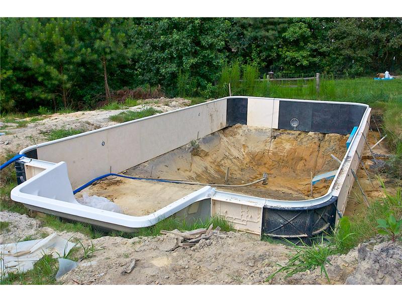 Swimming Pool Frame being Placed  | Pool Builder | Fayetteville, NC