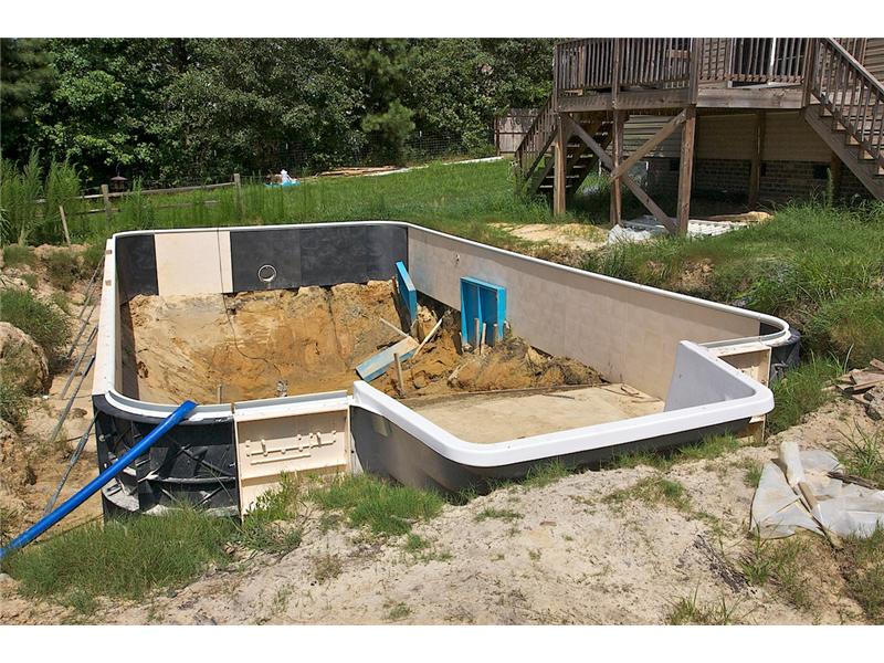 Swimming Pool Frame being Placed  | Pool Builder | Fayetteville, NC