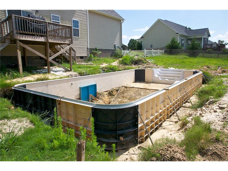 Swimming Pool Frame being Placed  | Pool Builder | Fayetteville, NC