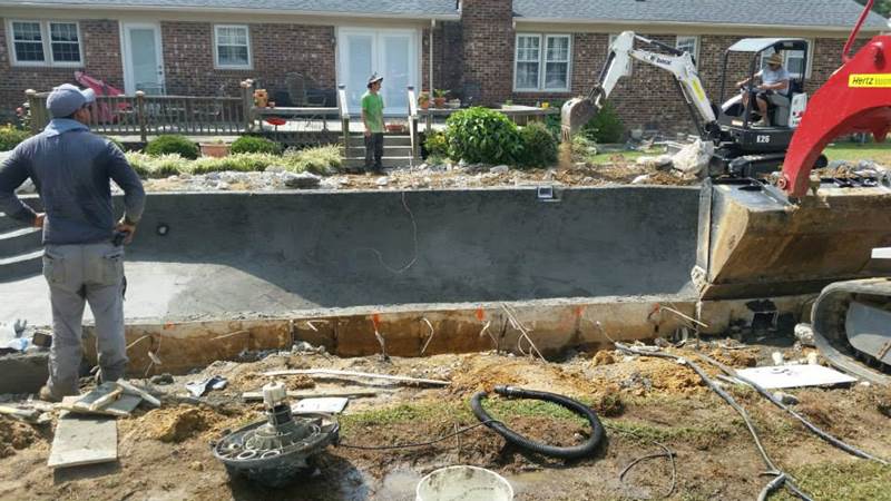 inground pool under construction