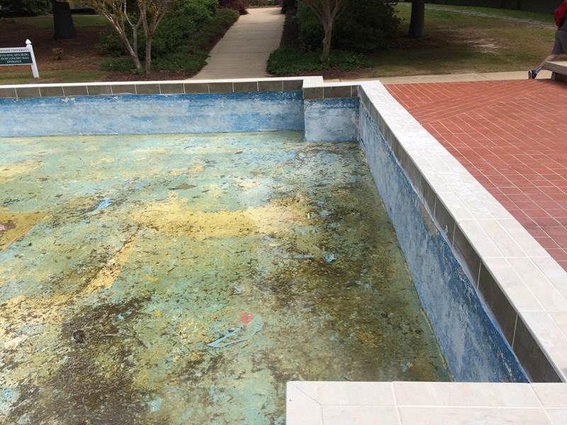 fountian under repair with liner removed