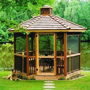 octagon screened gazebo