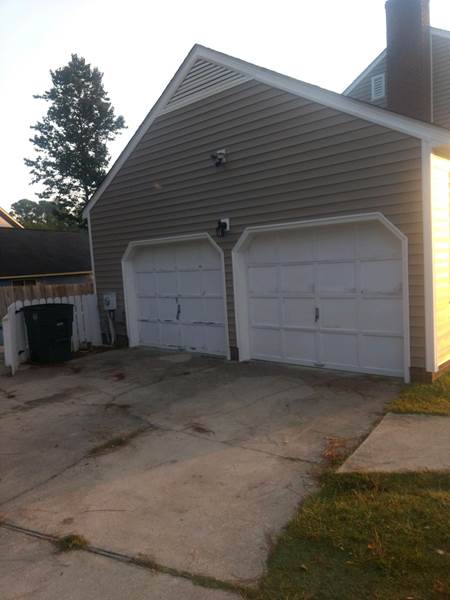 Vinyl Siding on Garage, Fayetteville NC Siding Contractor