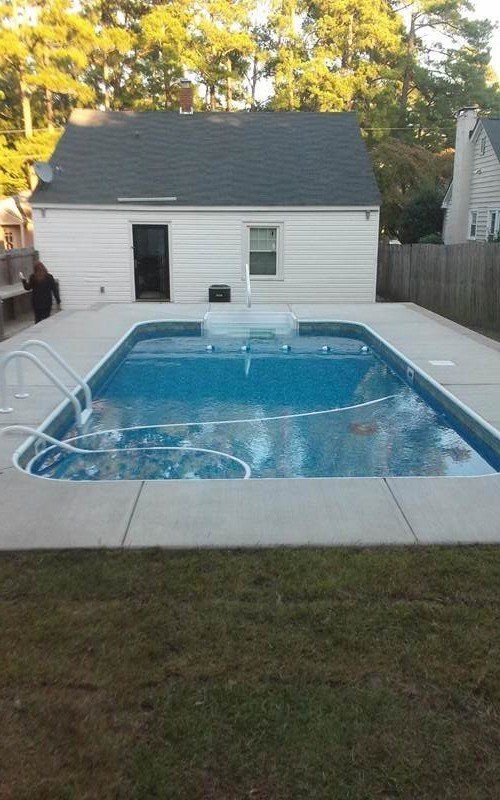pool with vacuum system inside