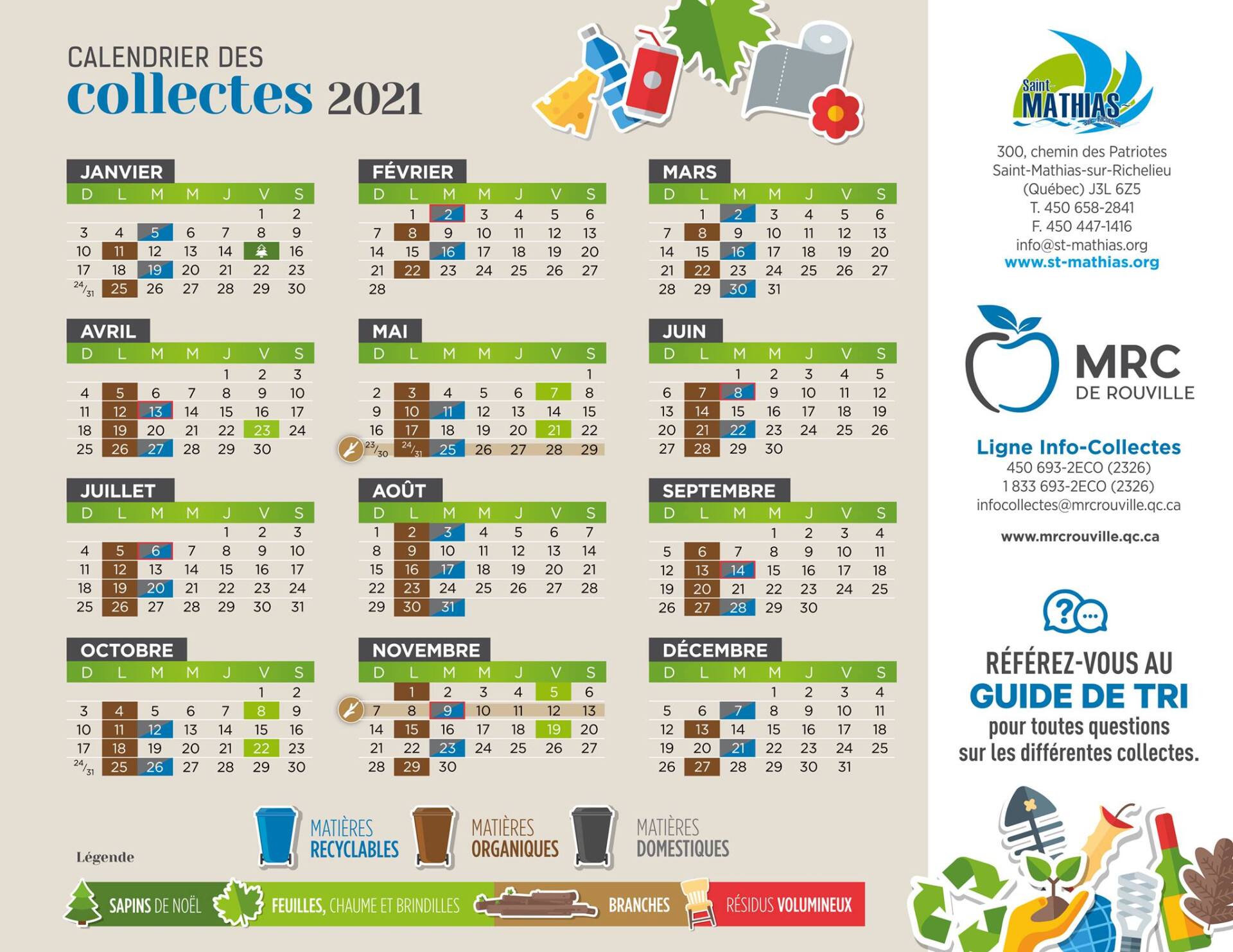 Calendrier Des Collectes 2023 Calendrier Des Collectes 2021