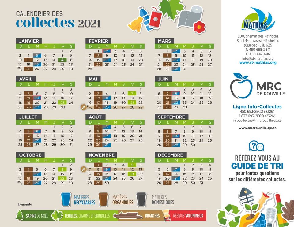 Collecte des déchets, matières recyclables et résidus verts