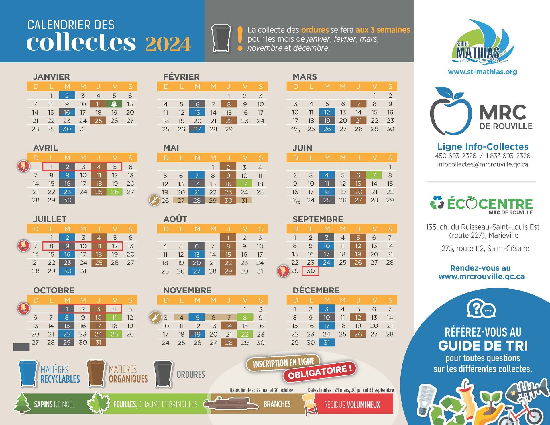 Nouveau Calendrier Des Collectes 2024