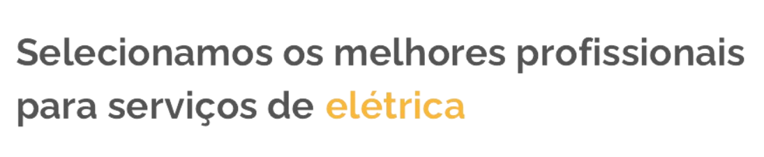 A white background with the words selecionamos os melhores profissionais para serviços de electrica