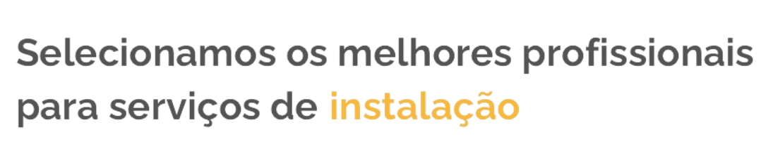 A white background with the words selecionamos os melhores profissionais para serviços de instalacao